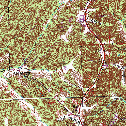 Topographic Map of Highway 21 Lake Dam, MO