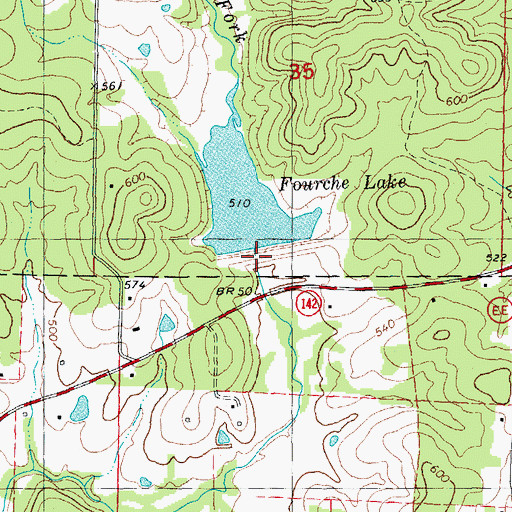 Topographic Map of Fourche Creek Watershed Number 7 Dam, MO