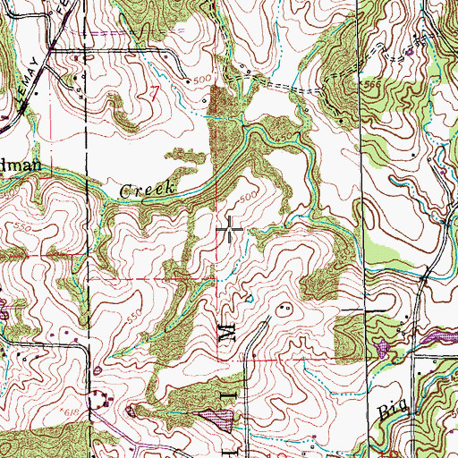 Topographic Map of Daley Lake Dam, MO