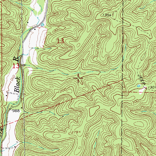 Topographic Map of Mitchell Lake Dam, MO