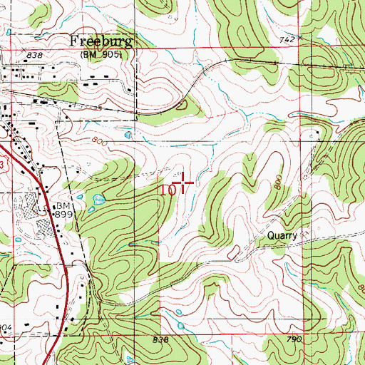 Topographic Map of Welschmeyers Lake, MO