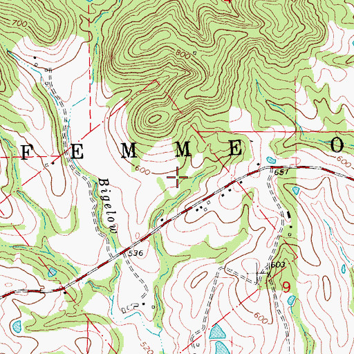 Topographic Map of Bair Lake Dam, MO