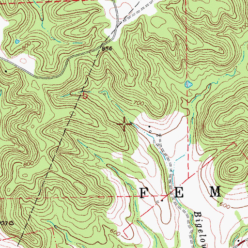 Topographic Map of Hinnah Lake Dam, MO