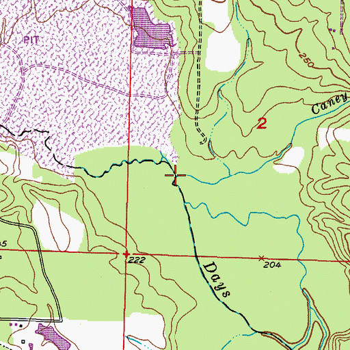 Topographic Map of Caney Branch, AR