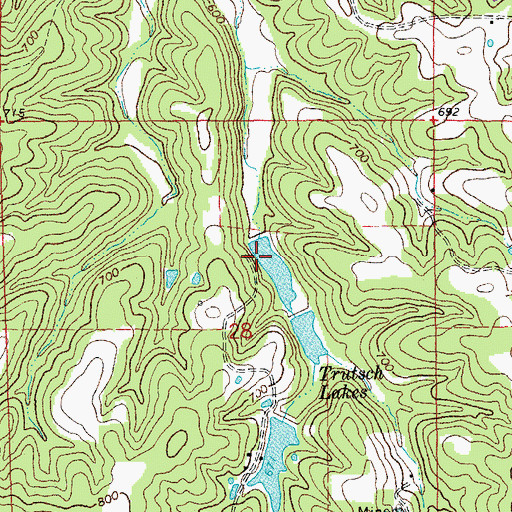 Topographic Map of Trutsch Lakes Lower Dam, MO