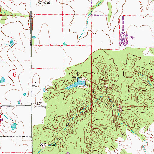 Topographic Map of Hidden Lake Dam, MO