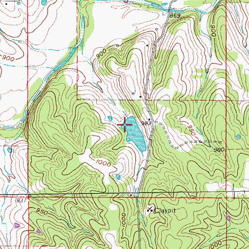 Topographic Map of Wensler Lake Dam, MO