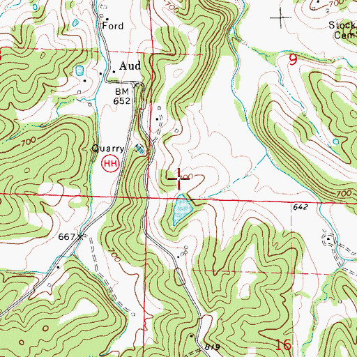 Topographic Map of Lake Isabell Dam, MO