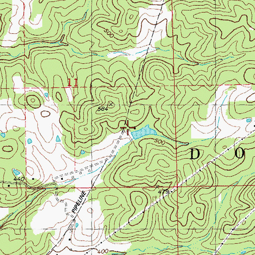 Topographic Map of Kirby Dam, MO