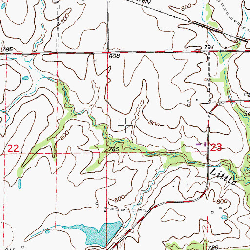 Topographic Map of Wieburg Lake Dam, MO