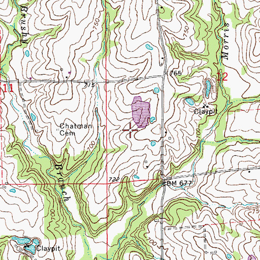 Topographic Map of Zander Lake Dam, MO