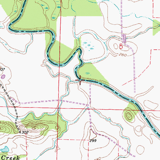 Topographic Map of Caney Creek, AR