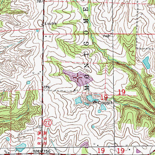 Topographic Map of Lone Rock Lake, MO