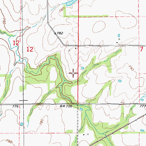 Topographic Map of Riechers Lake Dam, MO