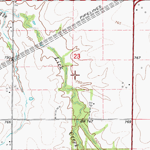 Topographic Map of Pound Lake Dam, MO