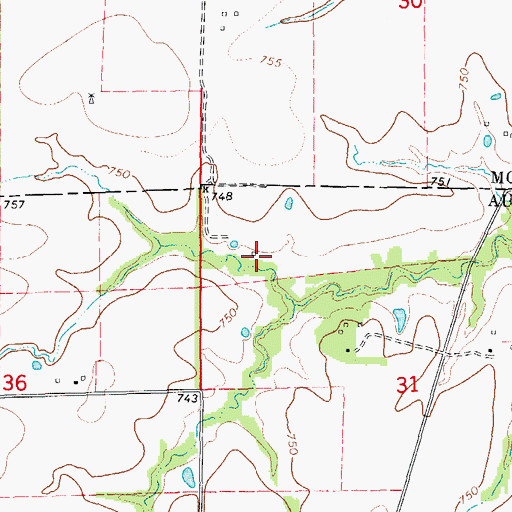 Topographic Map of Black Lake Dam, MO