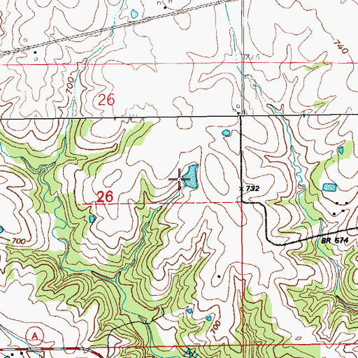 Topographic Map of Thompson Lake Dam, MO