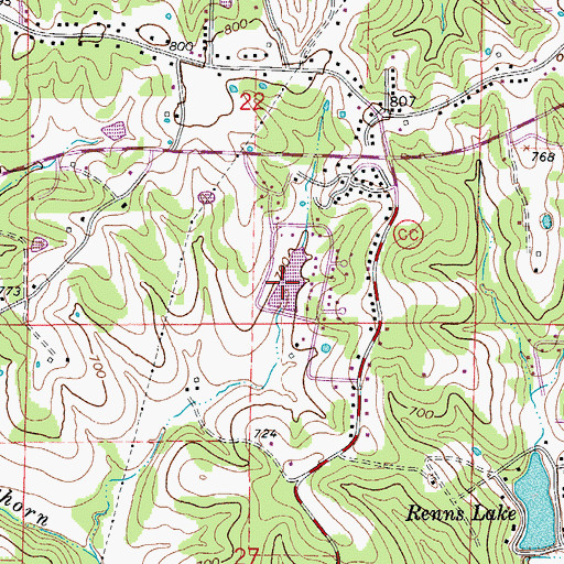 Topographic Map of Lakewood Estates Lake, MO