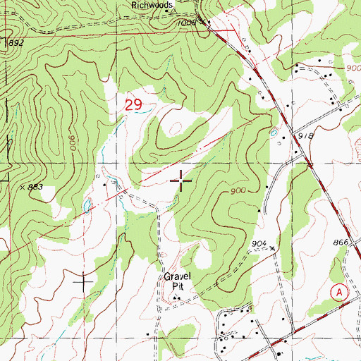 Topographic Map of Hoffman Lake Dam, MO