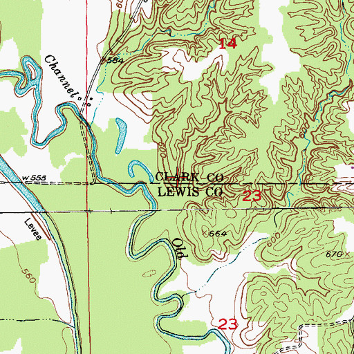 Topographic Map of Buschling Lake Dam, MO