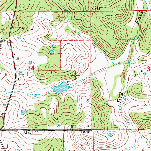 Topographic Map of Mund Dam, MO