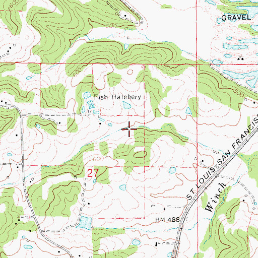 Topographic Map of Johnson Lake Dam, MO