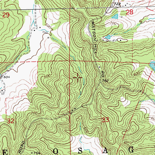 Topographic Map of Hughes Lake, MO
