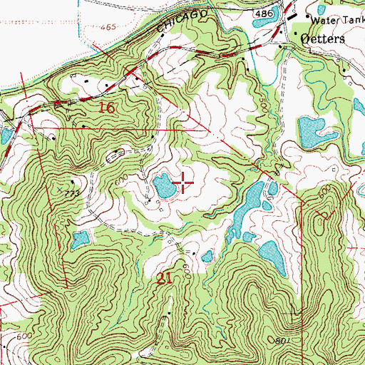 Topographic Map of Meyer Lake Dam, MO
