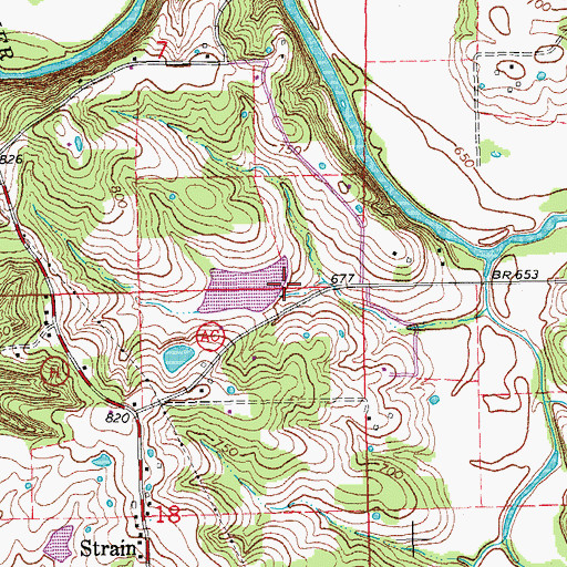 Topographic Map of Wilson Lake Dam, MO
