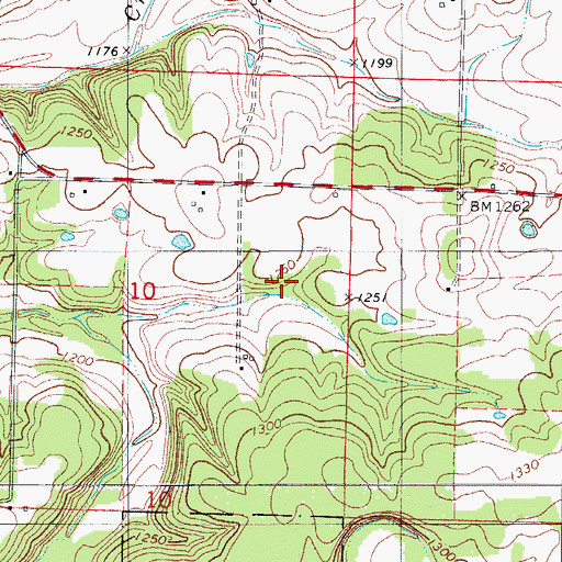 Topographic Map of Thurman Lake Dam, MO