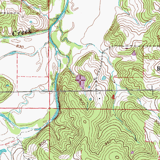 Topographic Map of McCloskey Lake, MO