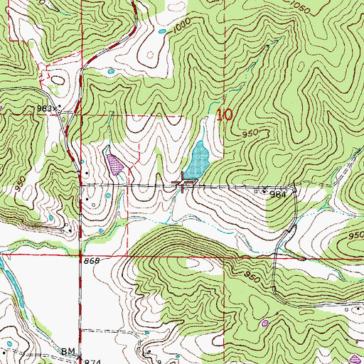 Topographic Map of Egan Lake Dam, MO