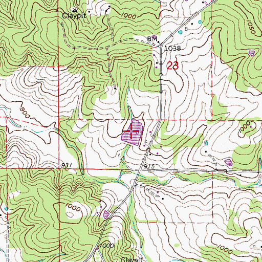 Topographic Map of Seliga Lake, MO