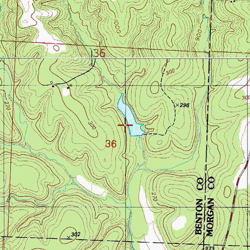 Topographic Map of Bockelman Lake Dam, MO
