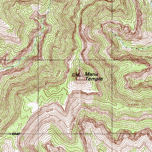Topographic Map of Manu Temple, AZ