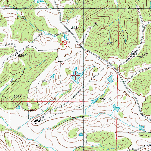Topographic Map of JGF Farms Lake, MO