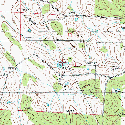 Topographic Map of Veasmann Lake Dam, MO