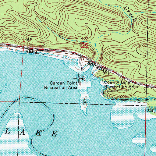 Topographic Map of Carden Point Public Use Area, AR