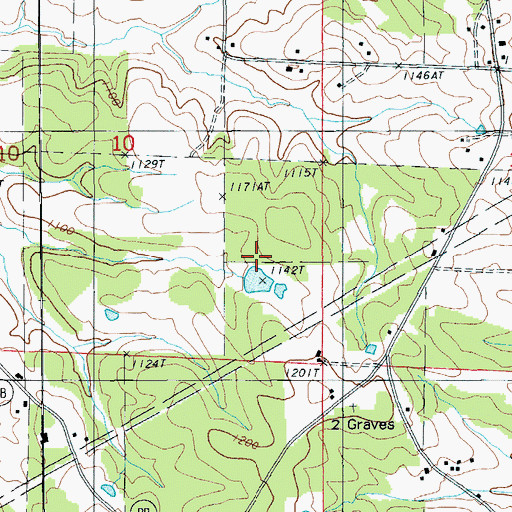 Topographic Map of Sherrell Lake Dam, MO