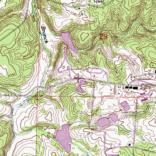 Topographic Map of Bloodland Quad Number 2 Dam, MO