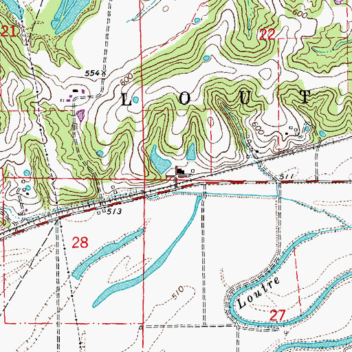 Topographic Map of Wohltman Lake Dam, MO
