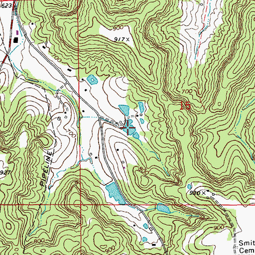 Topographic Map of A C Schneider Lake, MO