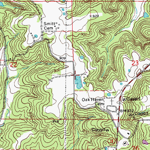 Topographic Map of Epple Lake Dam, MO