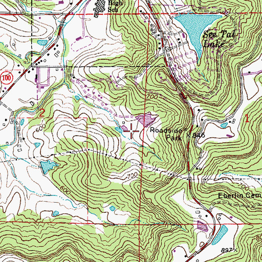 Topographic Map of Mueller Lake Dam, MO