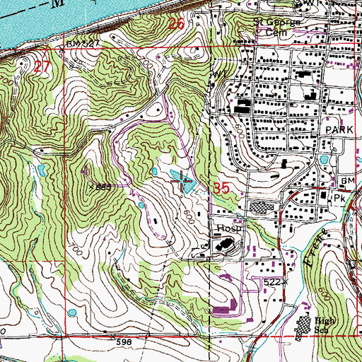 Topographic Map of Henson Lake, MO
