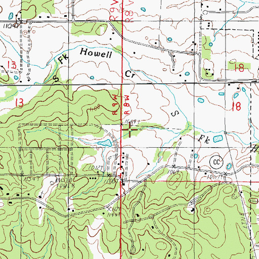 Topographic Map of Grisham Lake (historical), MO