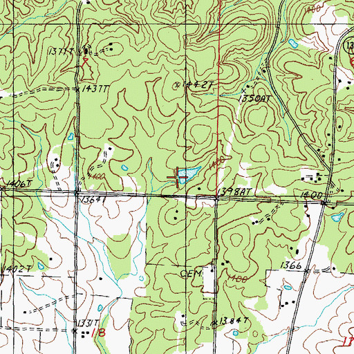 Topographic Map of Raikos Lake Dam, MO