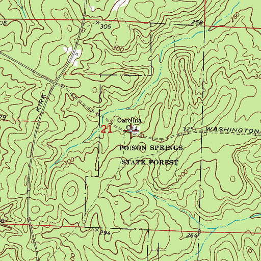 Topographic Map of Carolina Methodist Church, AR
