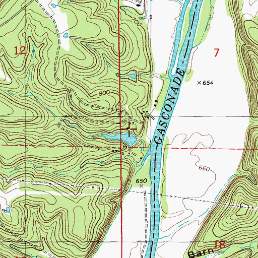 Topographic Map of Koch Lake Dam, MO