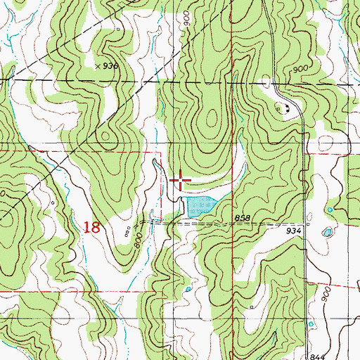 Topographic Map of Apex Lake Dam, MO